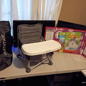 Summer Infant Portable Booster Seat - Gray and White